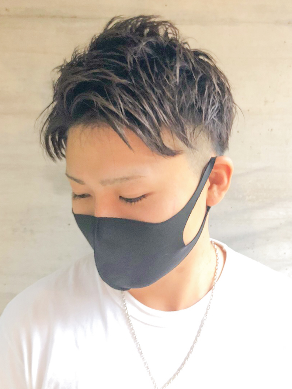 爽やかビジネス刈り上げツーブロックアッシュブラウン